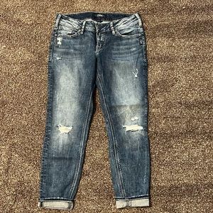 Silver, Suki, ankle skinny jeans